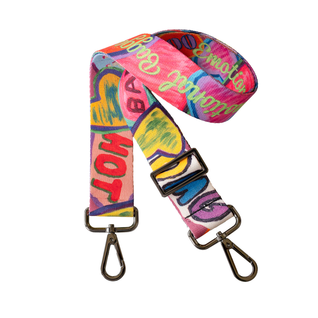 Emotional Baggage nylon crossbody strap with gunmetal hardware | Artist Kristin Simmons | ANDI Brand