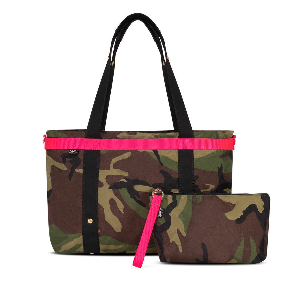 ANDI Large camouflage travel tote that converts to backpack