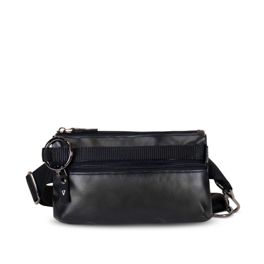 ANDI convertible small pouch purse in Onyx black color | Water resistant polyester