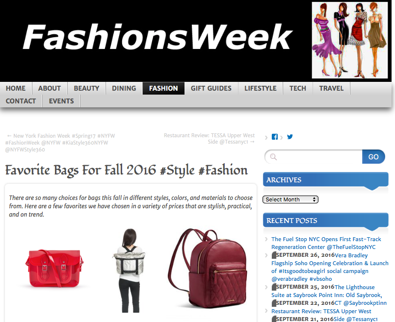 fashionsweek: favorite bags for fall 16