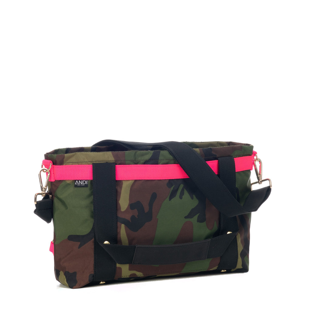 Convertible ANDI Small water resistant crossbody tote that transforms to backpack | Camouflage