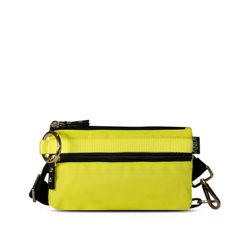 Convertible handheld purse in hot yellow color with adjustable and removable straps | ANDI Brand