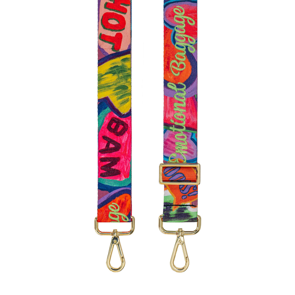 ANDI collaborated with Artist Kristin Simmons to create Emotional Baggage strap | gold hardware