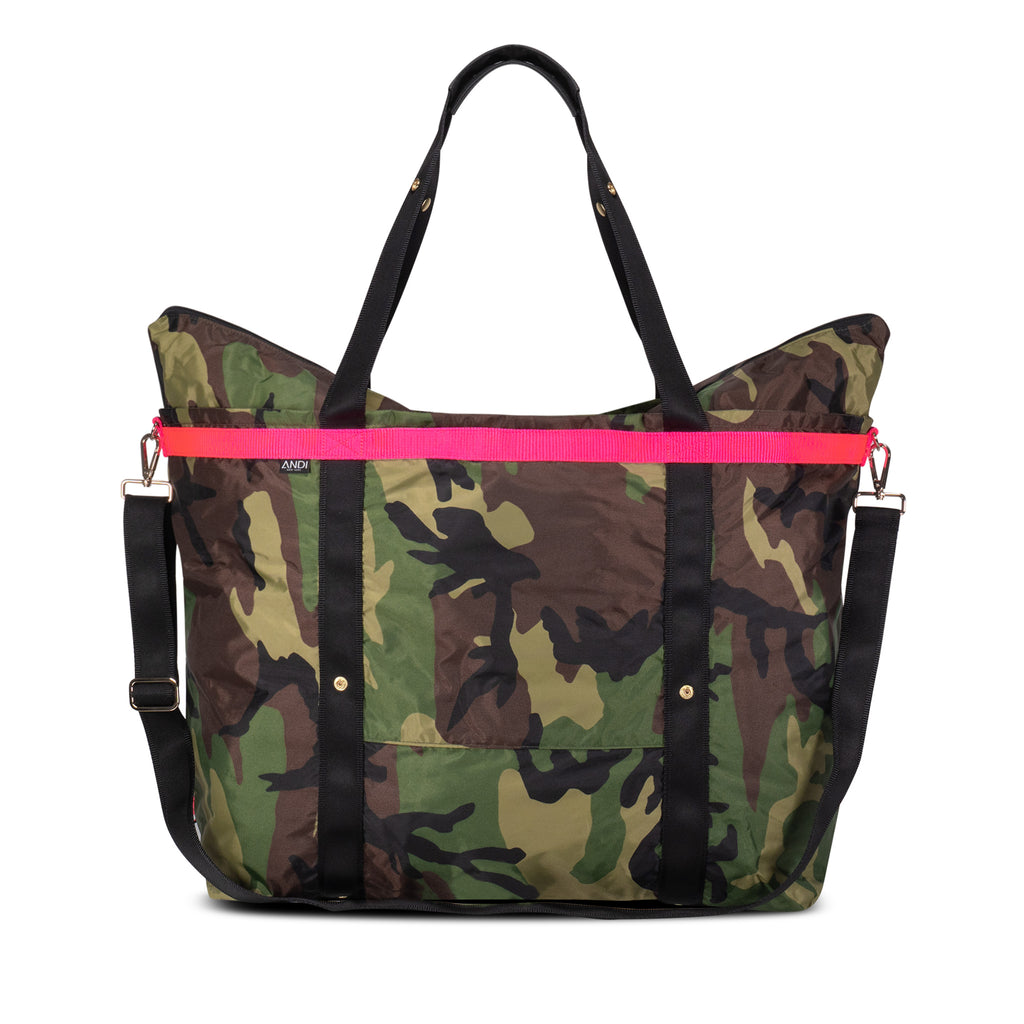 Extra large convertible travel tote in Camouflage | ANDI Brand