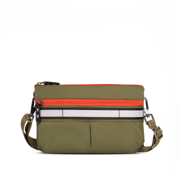 ANDI handheld sage green purse with removable and adjustable straps