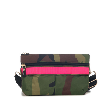 Convertible Crossbody Belt Bag | Camo and hot pink | ANDI Go