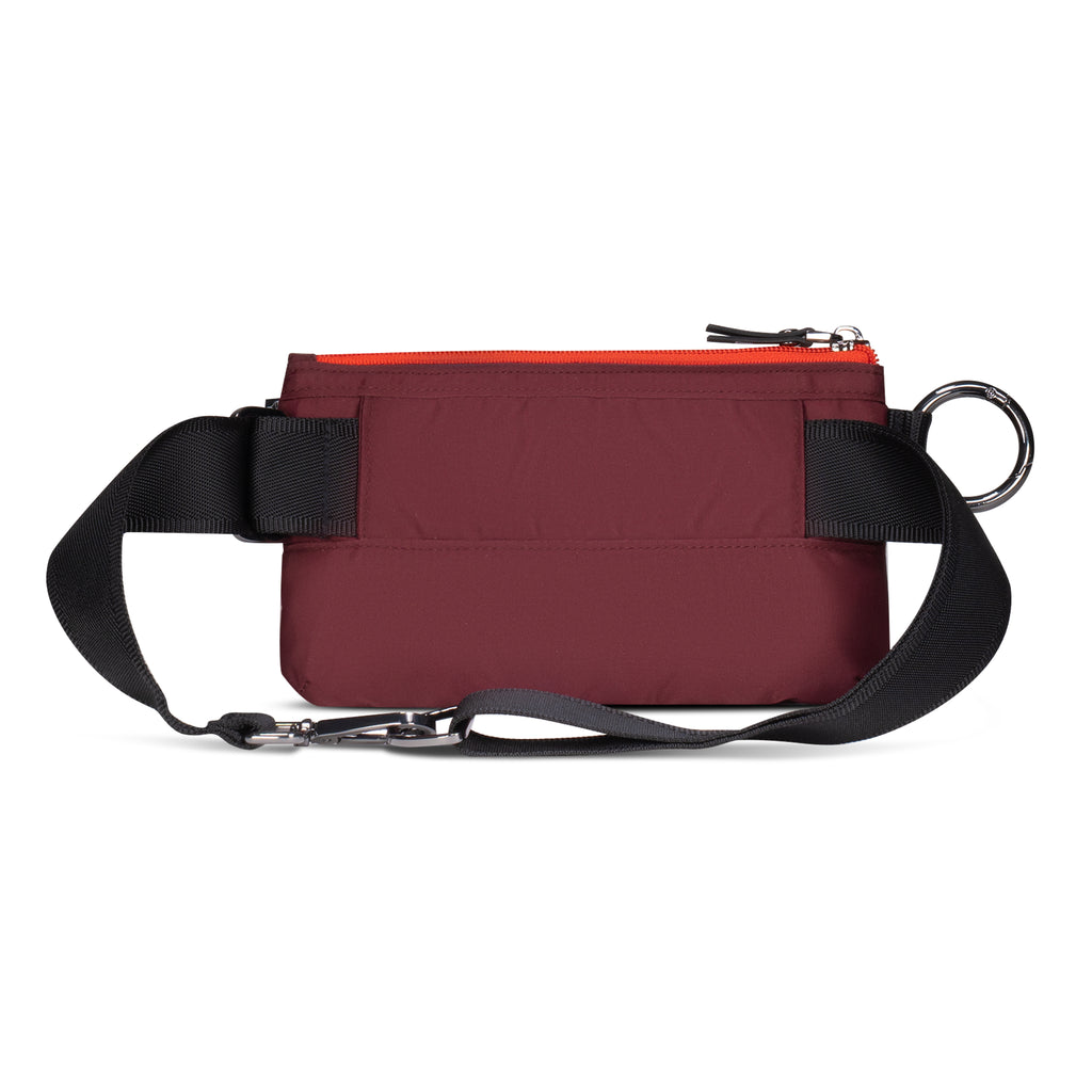 Back of ANDI handheld clutch that converts to belt bag | hip pack