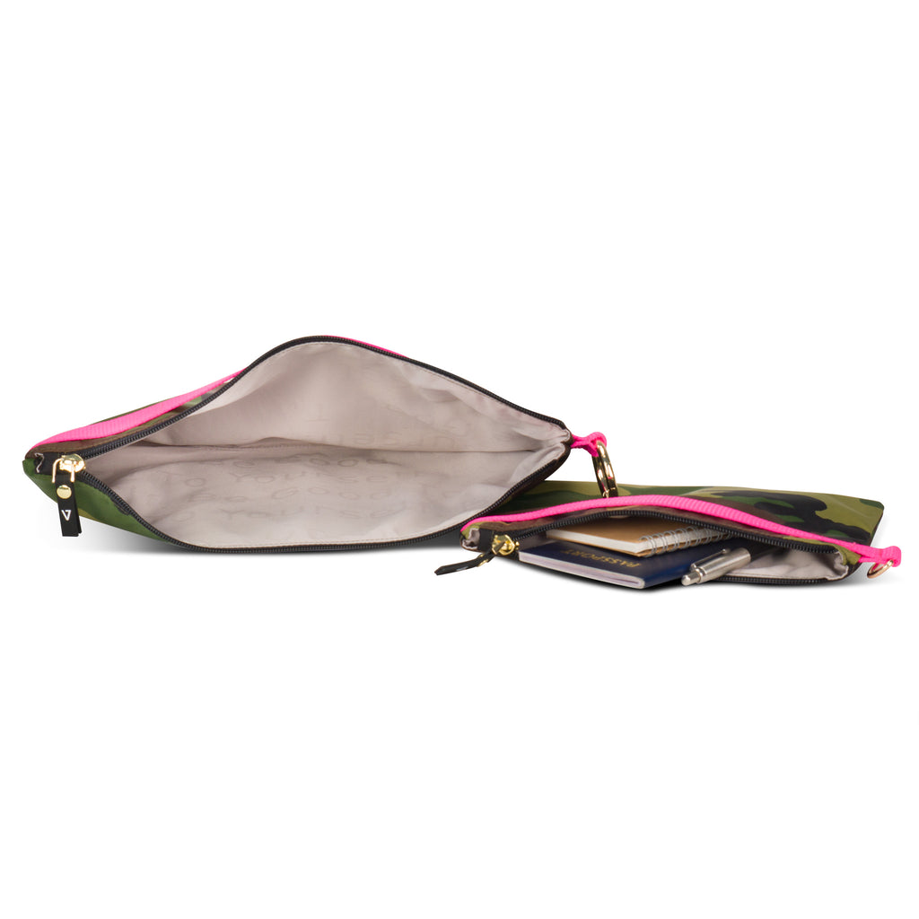Small and large pouch for stylish organization | Camo | Hot pink | ANDI Brand