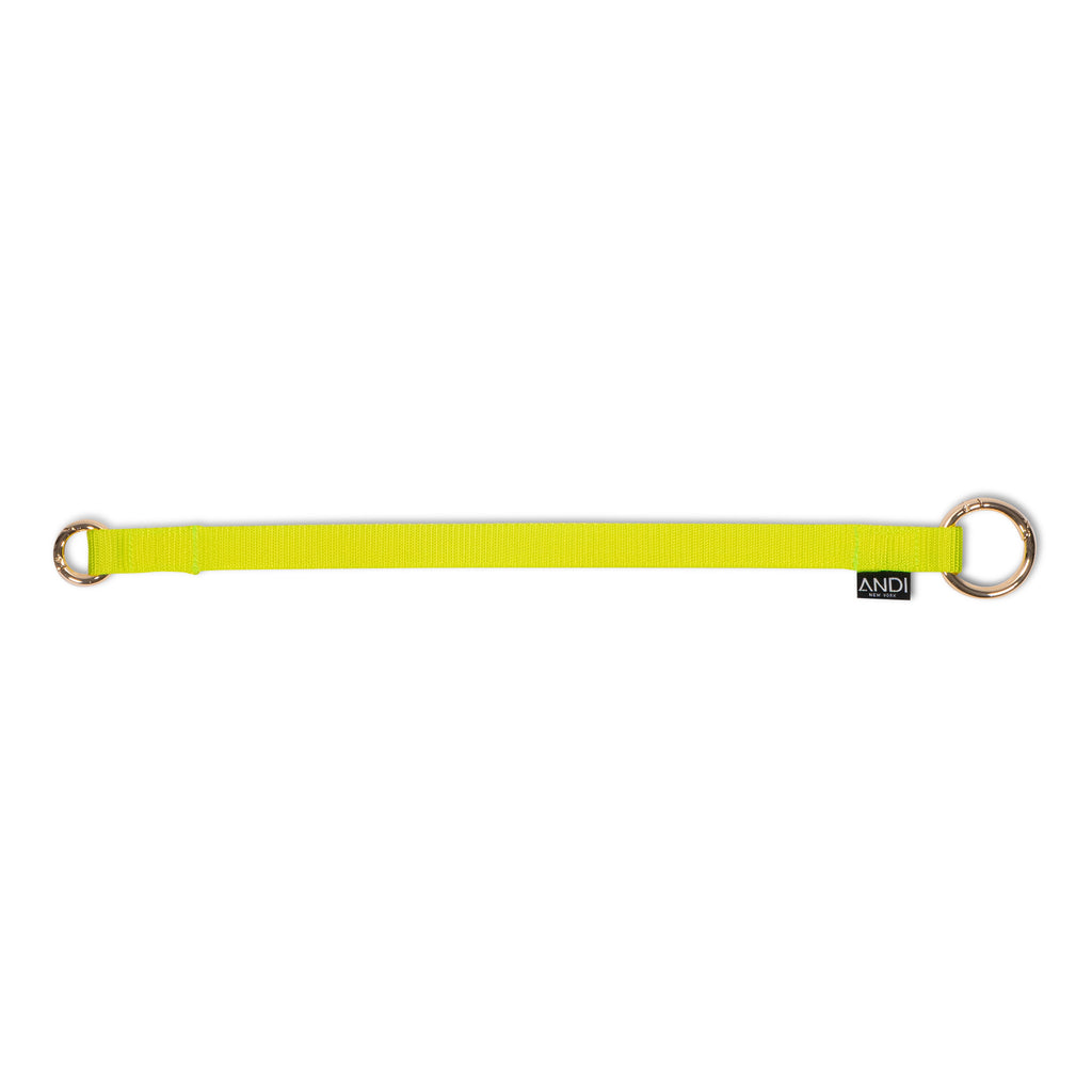 Nylon mini strap with Large and Small ring clips | Neon Yellow | ANDI Key Leash