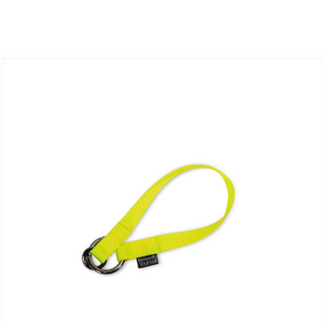 ANDI key leash with nylon strap in neon yellow color | Large and Small ring clips