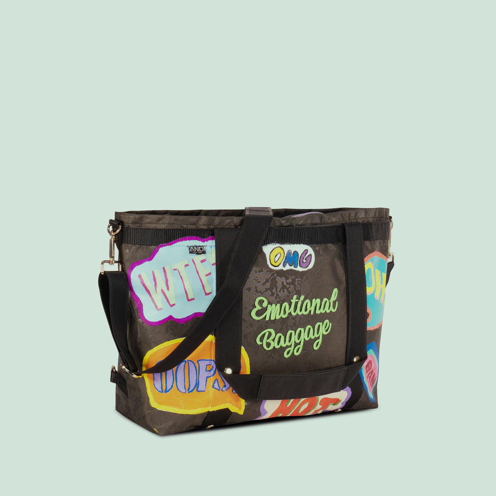 ANDI Large emotional baggage travel bag with crossbody straps | Work of art | artist Kristin Simmons