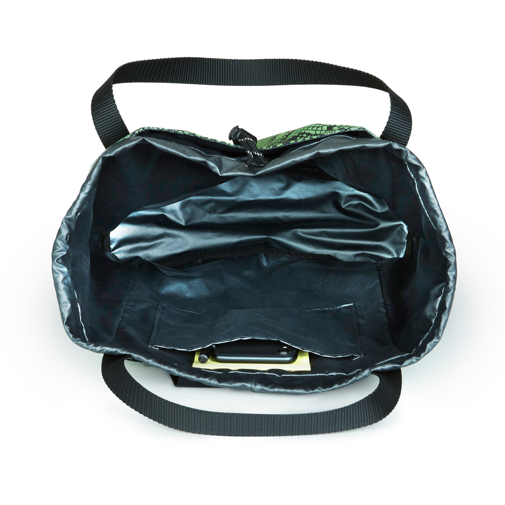 Lightweight nylon shoulder bag with drawstring closure | Double top handles | ANDI Studio backpack