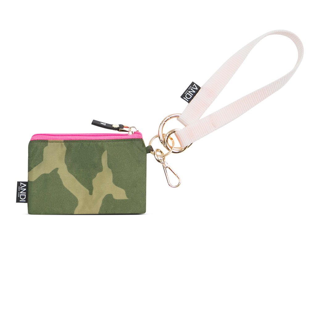 Rose pink nylon wristlet strap that attaches to any ring or strap on your bag | ANDI Key Leash