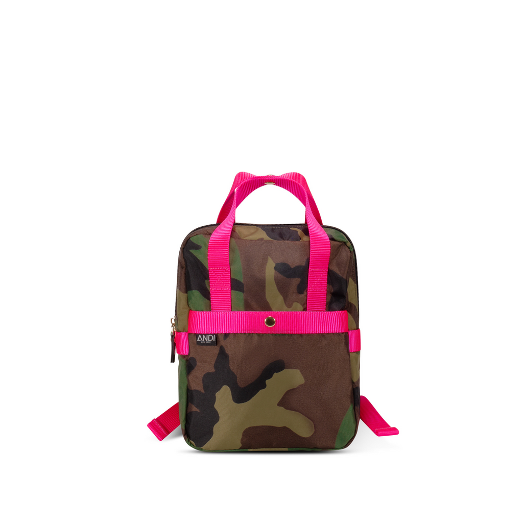 Water resistant mini backpack for children | Camo with hot pink | ANDI Brand